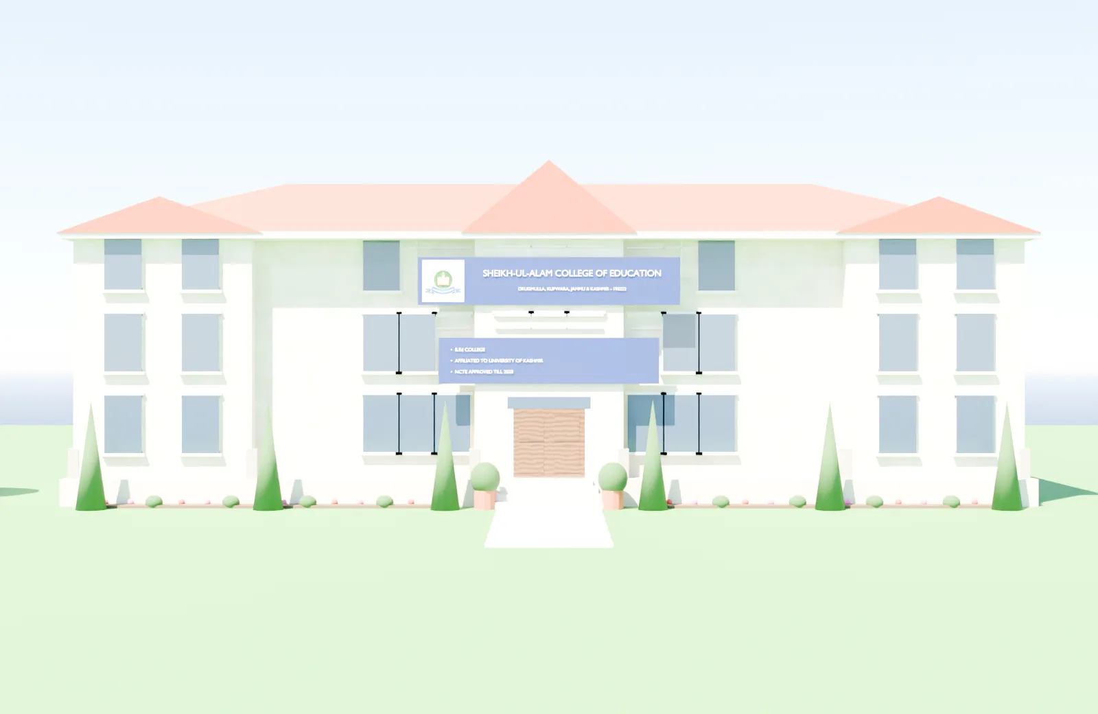Sheikh-ul-Alam College of Education — main building facade, rendered view